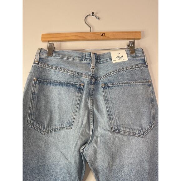 NWT Agolde Jamie High Rise Classic Distressed Jeans Blue Light Wash Size: 29 - Picture 6 of 9